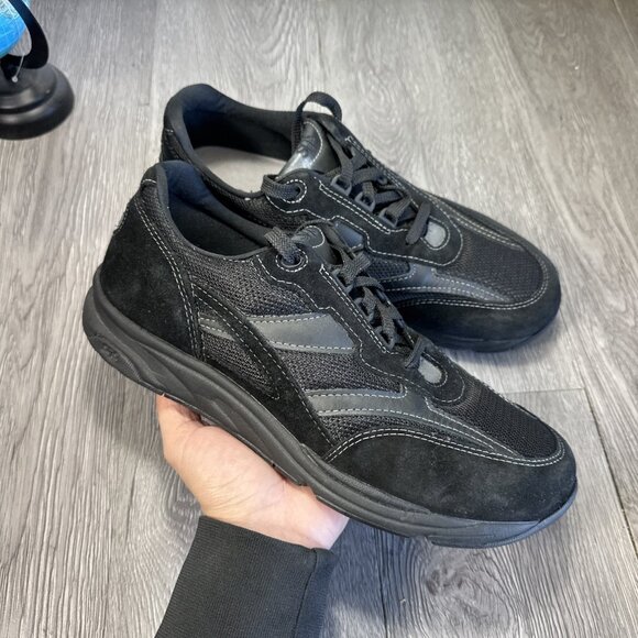 SAS Shoes Mens 10Wide Journey Sneakers Black Leather Mesh Comfort Casual Walk